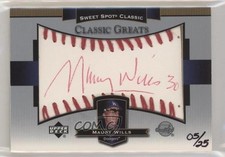 2003 Upper Deck Sweet Spot Classic Greats Red Ink 5/25 Maury Wills Auto 0l1