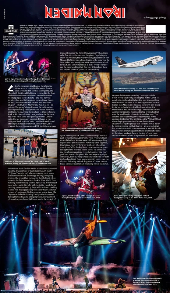 Iron Maiden Stamps Presentation Pack from Roya Mail   - Image 4 of 4