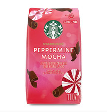 Lot NIB 11oz Starbucks Peppermint Mocha Ground Coffee Brew Gourmet Father B0123