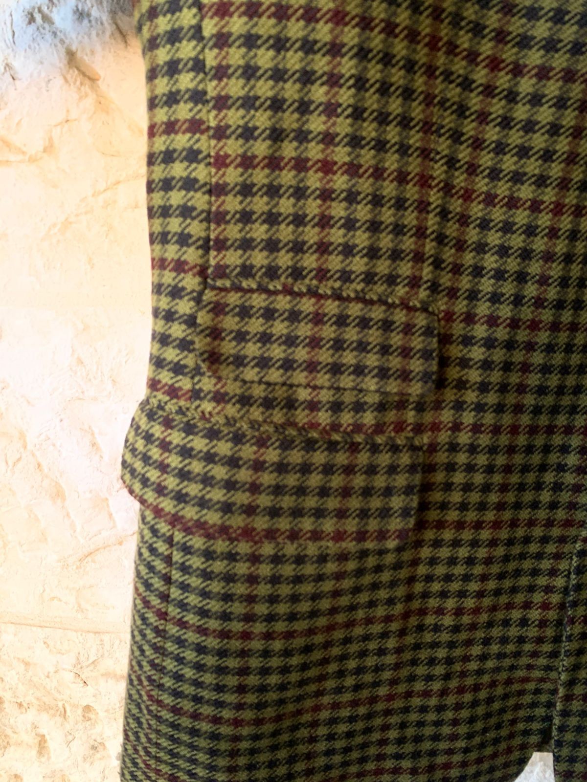 Vintage Hugo Boss Wool Cashmere classic plaid green jacket blazer 42R 42S thumbnail 7