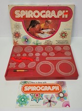 Vintage 1973 Kenner's Spirograph Red Tray with instructions Missing 1 Disk
