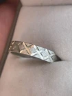 Vintage 925 Sterling Silver Ring Size R 1/2 X Band Textured Modernist