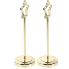 2 Pcs Table Number Holder Photo Holders for Centerpieces Metal Cards Clips