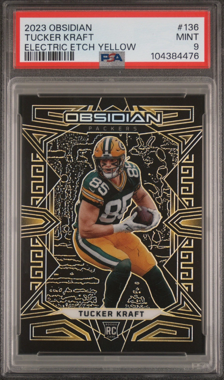 Tucker Kraft Panini Obsidian #136 Yellow Electric Etch