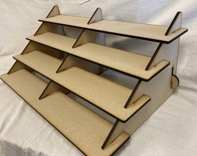 4 Etagen Aufsteller. 60 cm Lasergeschnittenes Bastelregal. Gemälde, Theke. POS
