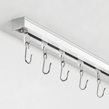 Aluminum Ceiling Curtain Track with Roller Hooks, White, 9ft-12ft  Heavy Duty C