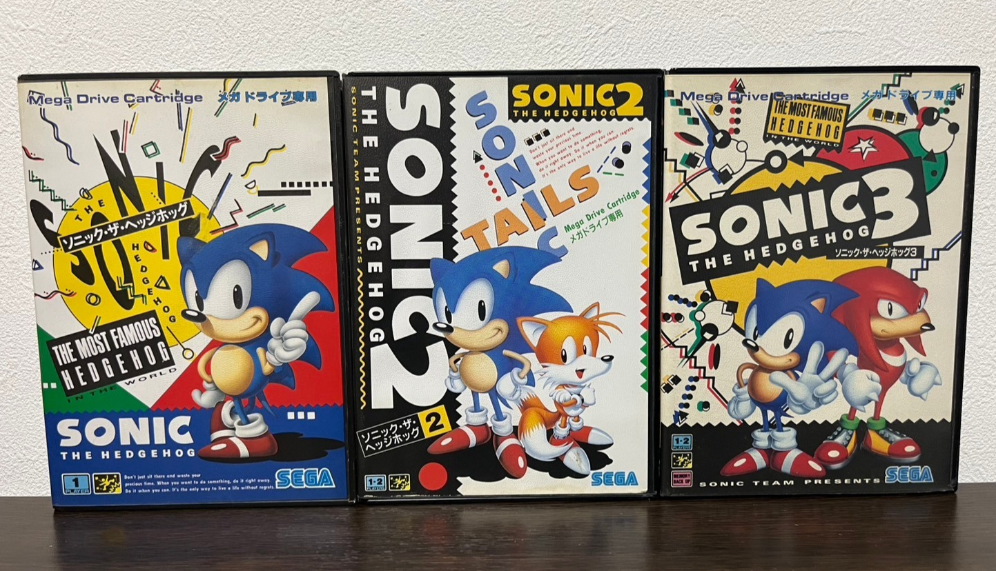 Sonic The Hedgehog 1 2 3 Boxed SEGA Mega Drive MD Genesis Japanese ver ...