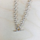 Chain Necklace Sterling Silver Toggle Fastener Marked 925 Italy Length 41 cm