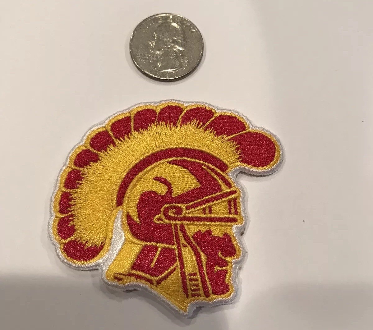 USC Trojans Embroidered Iron-On Patch - Vintage Old Stock, Approx. 2.5" X 2.75"