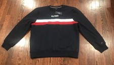 NWT 90 Mens Tommy Hilfiger Blue Crew Neck Sweater Size XL