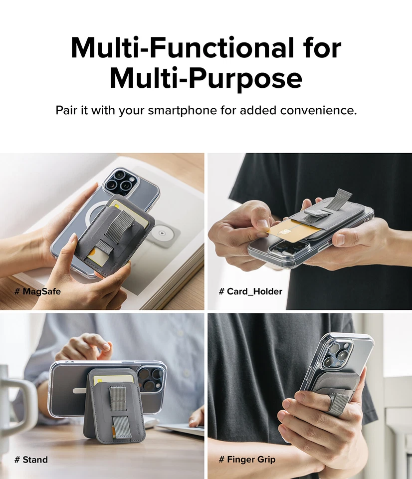 Ringke [支架手柄钱包磁性]3张信用卡可调节手指手柄支架 — 第 4/4 张图片