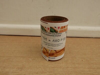 SAIT 115 mm x 5 METER 120ER KÖRNUNG ALUMINIUMOXID SCHLEIFPAPIER ROLLE