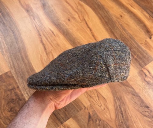 Cappellino piatto Harris tweed lana spina di pesce driver taglia S - Foto 5 di 10