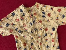Vintage Youth Medium Child  s Yellow Dogs  Kites Hospital Gown Shirt