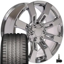22 Inch Chrome 5409 Rims Goodyear Tire Set Fits Escalade Yukon Sierra