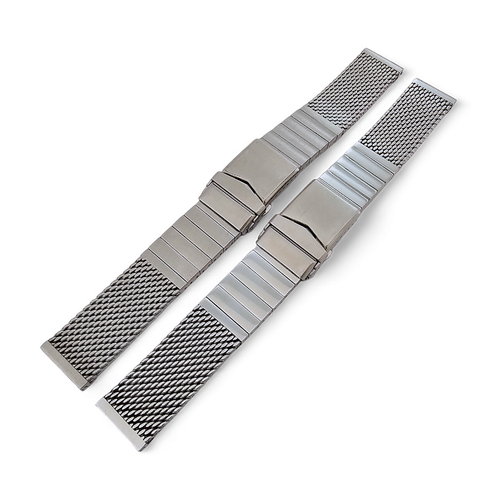 Shark Mesh Premium 5mm Thick Bracelet 316L Stainless Steel Watch Strap 20mm 22mm - Picture 3 of 36