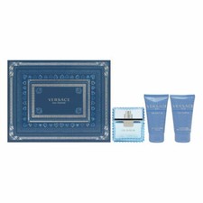 Versace Man Eau Fraiche Men 3 PC Set 1.7 oz EDT, Shower Gel, After Shave Balm
