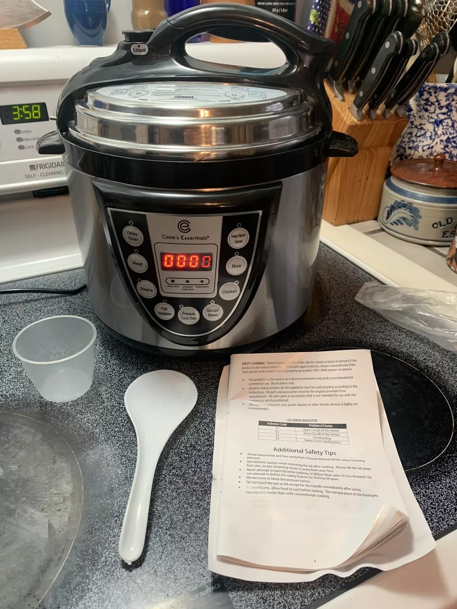 Cook's Essentials K42010012000 Programmable Electric 4 Qt Pressure Cooker  Pot