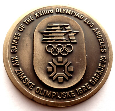 YUGOSLAVIA, SARAJEVO - LOS ANGELES 1984 Olympic Games Medal 64.5mm