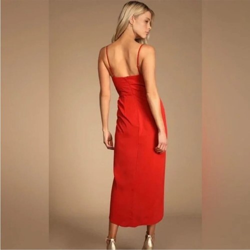 Robe femme Lulus Reinette midi spaghetti agrafes rouille fermeture éclair taille S neuve avec étiquette ! - Photo 3/13