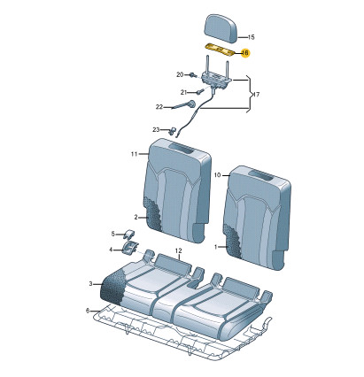 Garniture d'appui-tête de siège arrière pour Audi Q7 4M 4M08855902Mi
