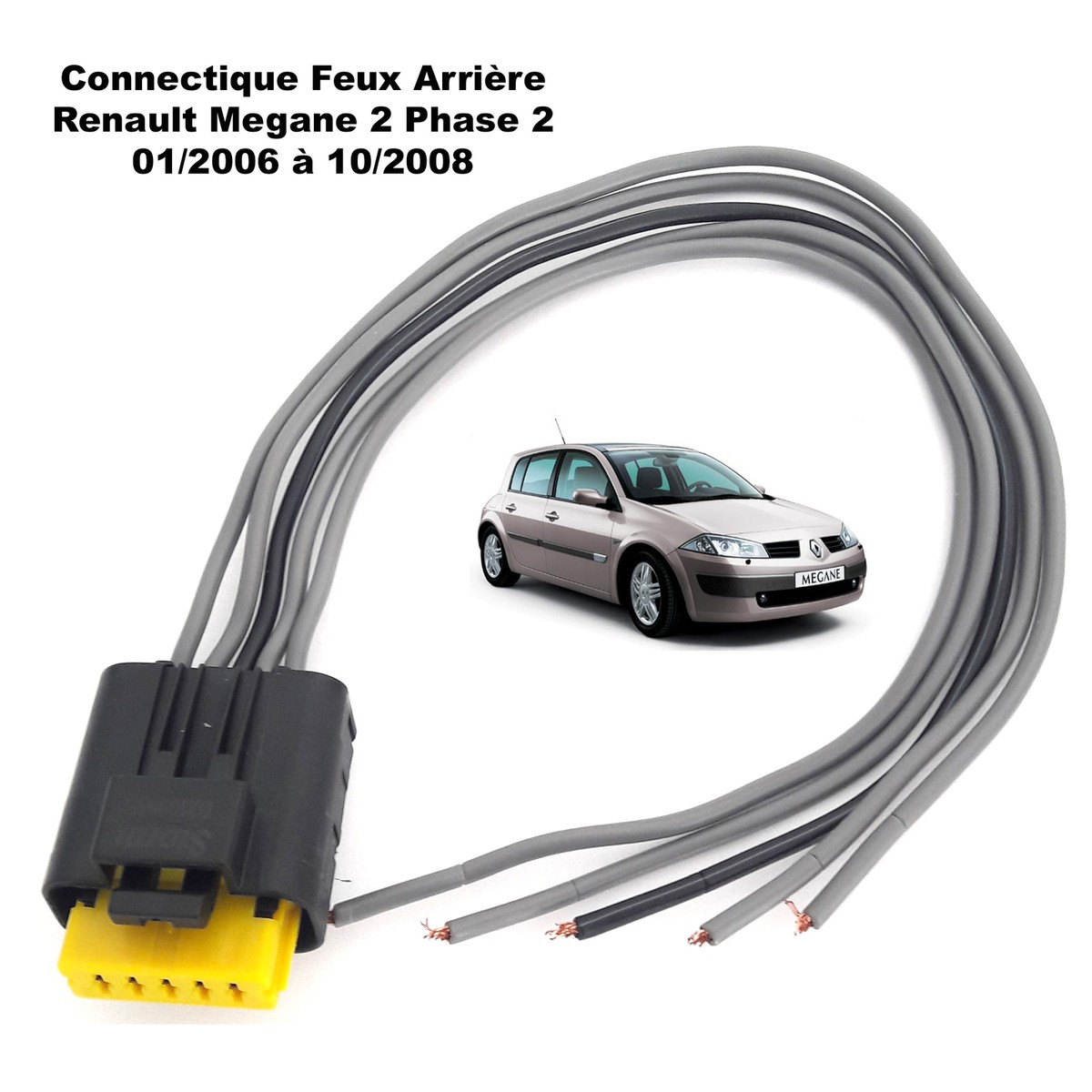 Connecteur Fiche Avec Faisceau Phare Arriere Prévu Pour Megane II 2006-2009