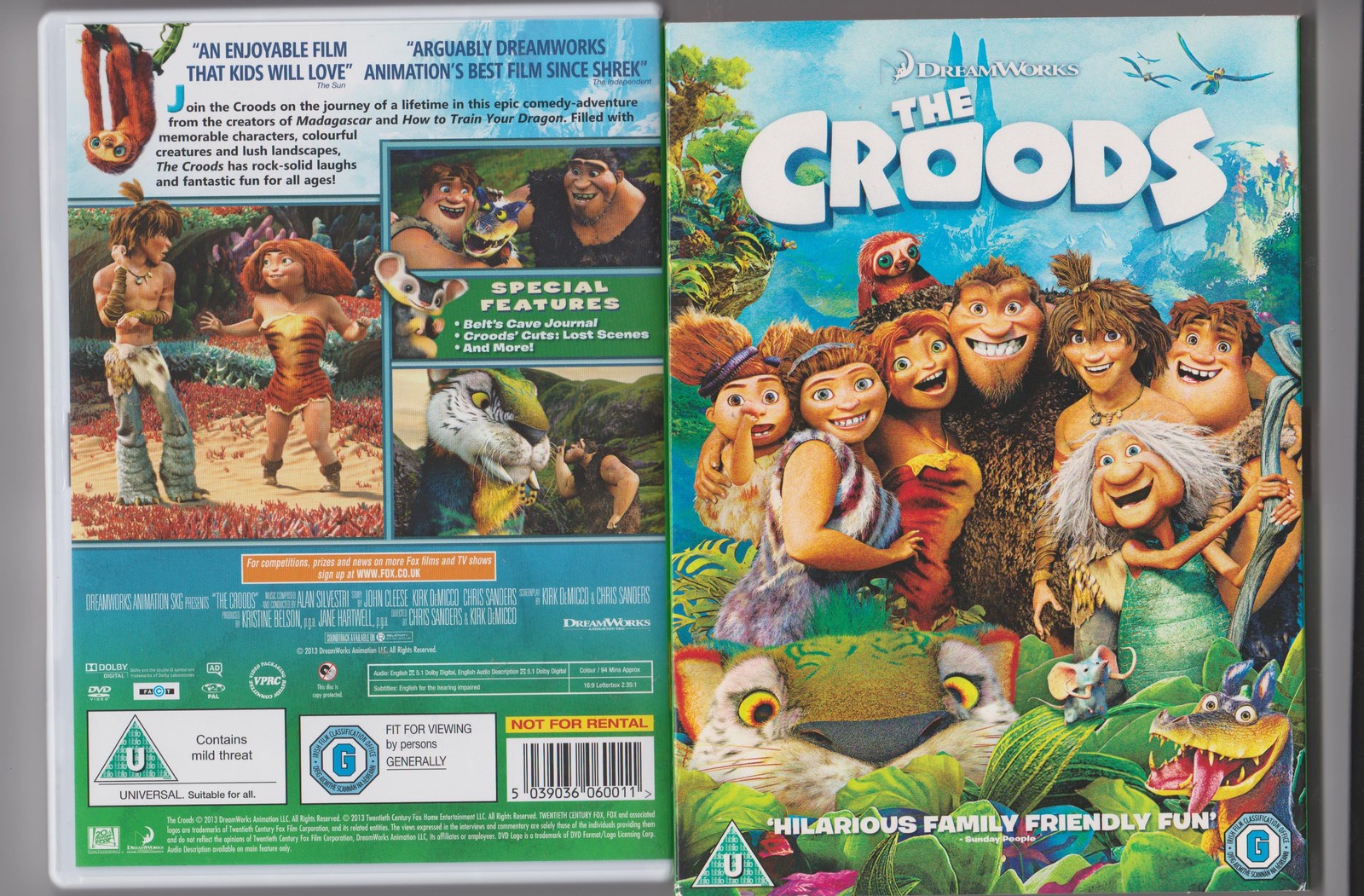 THE CROODS DVD KIDS INCLUDES SLIPCASE