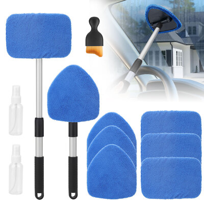 #ad 11 pcs Window Windshield Cleaning Tool Microfiber Car Wiper Cleaner Glass Brush $16.98