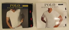 3 POLO RALPH LAUREN S M L XL SLIM FIT COTTON BLACK WHITE BLUE V NECK T SHIRTS