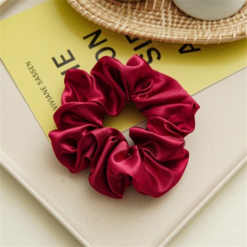 DIY Girls Large Size Smooth Satin Headdress Hair Rope Scrunchies Hair Ring Ti 。 - Picture 27 of 30