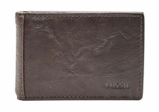 FOSSIL Neel Money Clip Bifold Geldklammer Geldbörse Brown Braun Neu