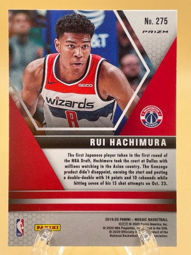 2019-20 Panini Mosaic Mosaic Gold Wave #275 Rui Hachimura - Lakers - Picture 2 of 2