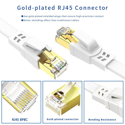 Ethernet Cable 25 FT, Cat8 High Speed Outdoor&Indoor Cat8 LAN Network Cable 4...