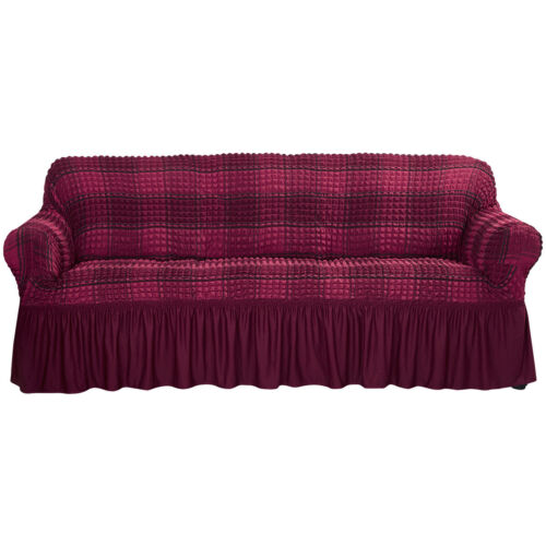 3D Bubble Lattice Sofa Covers Stretch Couch Protector with Skirt 1/2/3/4 Seater - Picture 43 of 53