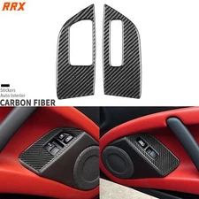 Real Carbon Fiber Window Lift Switch Panel Cover For Mitsubishi Eclipse 2006-12