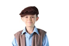Brown Velour Newsboy Style Hat Costume Accessory Child 21-22" Circumference
