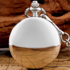 Black/Silver/Gold/Bronze Unisex Quartz Pocket Watch Necklace Pendant Chain Gift