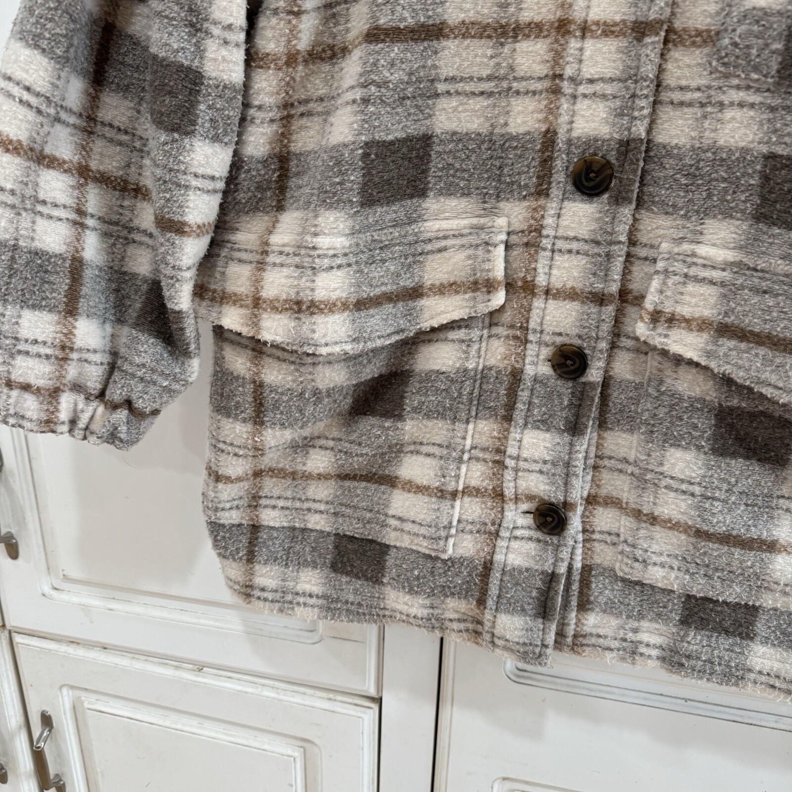 Universal Thread Shacket Womens Medium Plaid Mult… - image 4