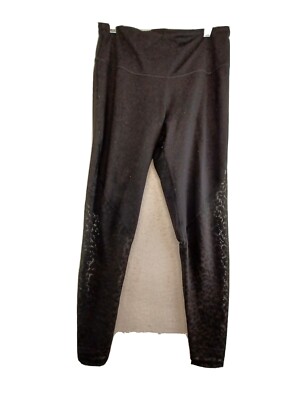 Victoria Secret Leggings Womens Small Petite Black Lace Leopard Print Active