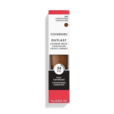 2 PACK COVERGIRL 24Hr Outlast Extreme Wear Concealer 880 Cappuccino, 0.30 fl oz 