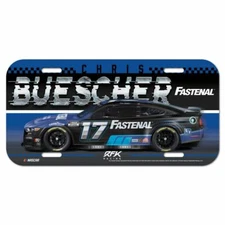 Chris Buescher 2022 Wincraft #17 Fastenal Poly License Plate!