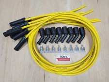Ton's Yellow 8mm Spark Plug Wires Universal GM LS LT Coil LSX LS1 LS2 LS3 LQ9