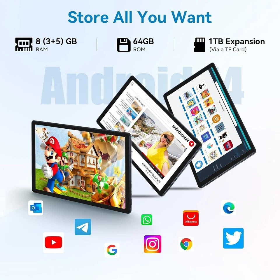 kotsren Android Tablet, 10 inch Tablet, Octa Core Processors, 1280 * 800 IPS HD - Image 4 of 4