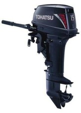 TOHATSU 15HP 2-Stroke Tiller Handle Long Shaft Outboard (Commercial Use Only)