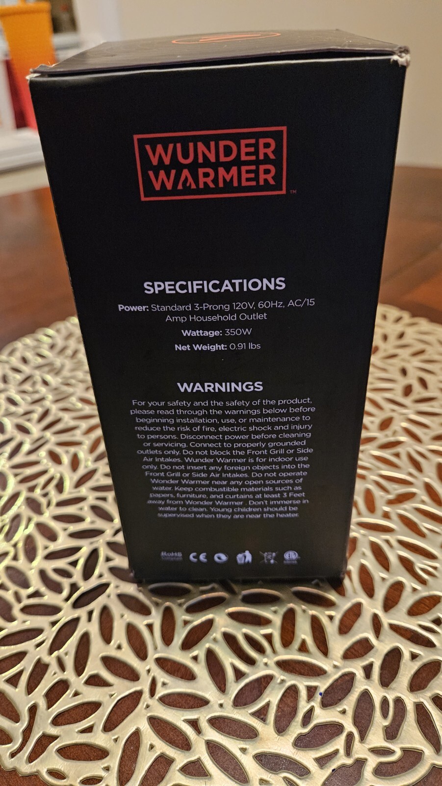Wunder Warmer 350W Ceramic Space Heater w/ Adjustable Thermostat | eBay