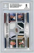 2011 UPPER DECK MLS WPS QUAD MATERIALS JERSEY MARTA ABBY WAMBACH 09/10  BGS 8 !