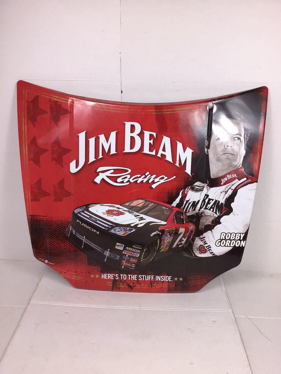 JIM BEAM RACING METAL HOOD ~ ROBBY GORDON ~ NASCAR DISPLAY WALL