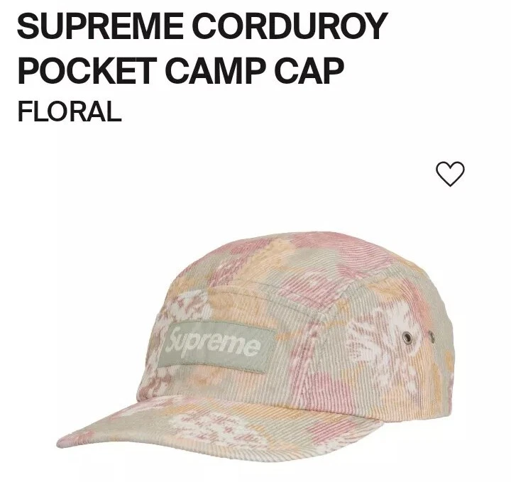 Capuchon de camp de poche Supreme Corduroy (floral) (SS24)
