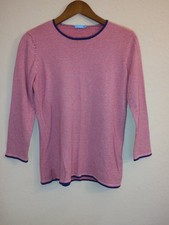 J. McLaughlin Sweater Womens Small Red White Nautical Stripe Coastal Preppy