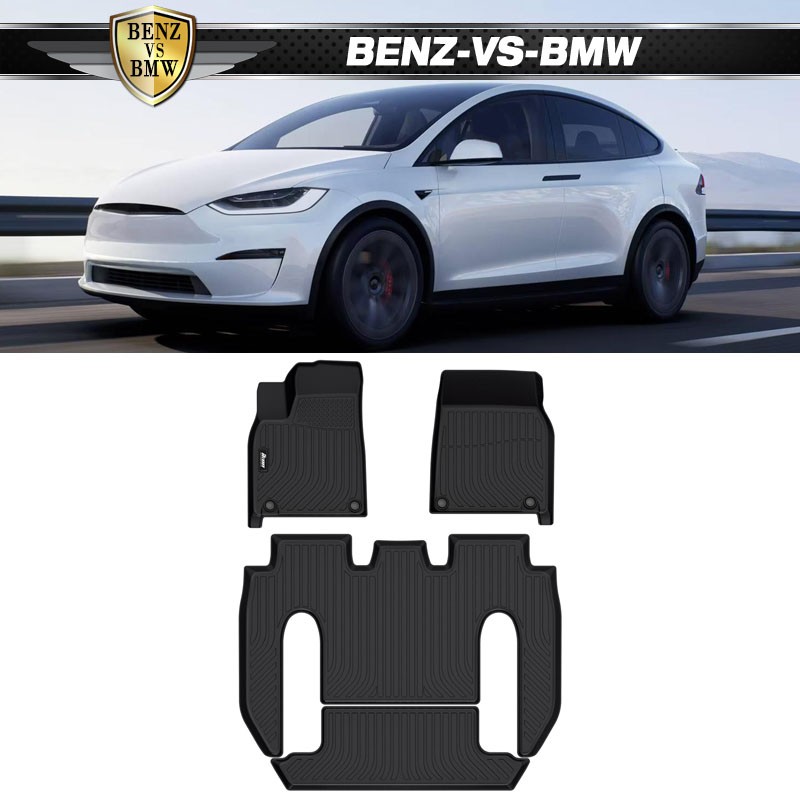 Fits 22-26 Tesla Model X 6 Seats Floor Mats 3D Molded All Weather Carpets TPE